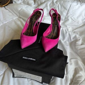 Dolce & Gabbana Hot Pink Pointed Slingback Pumps
